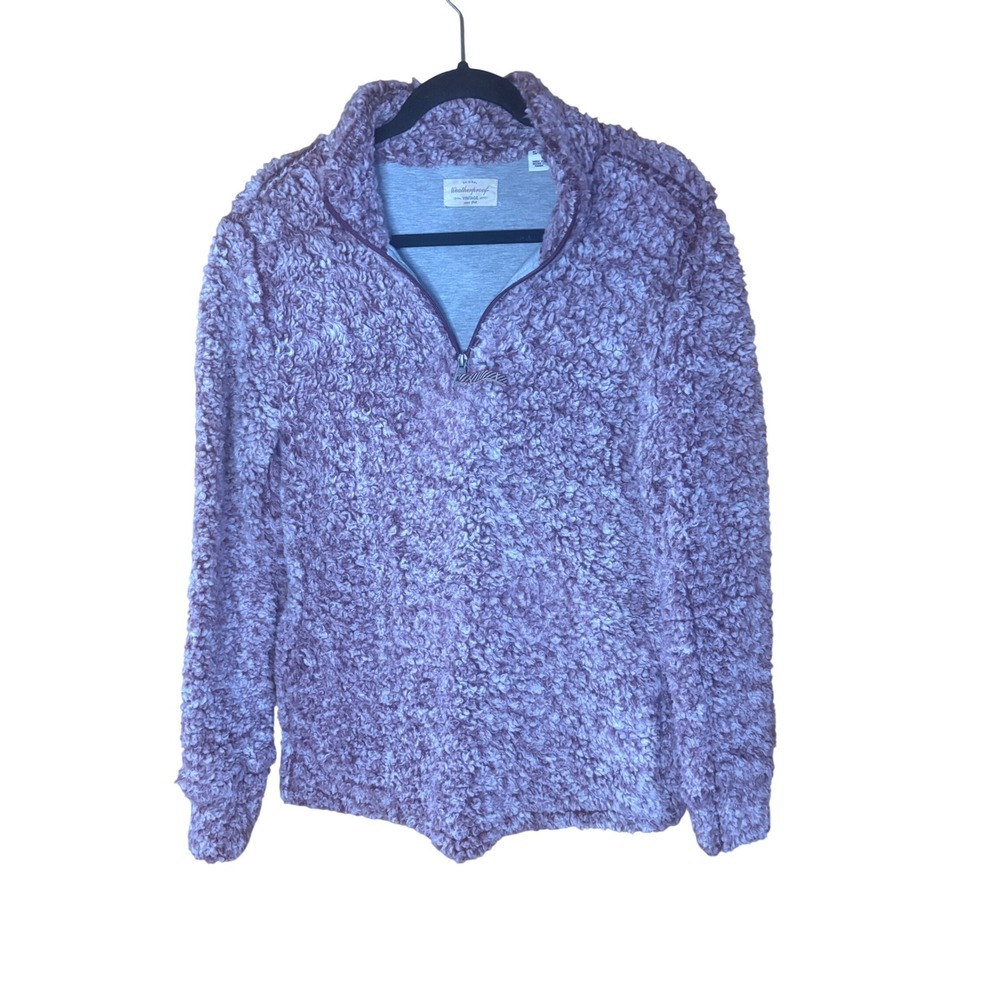 Weatherproof Vintage Womens Mauve Purple Sherpa Fleece Quarter Zip Pullover S